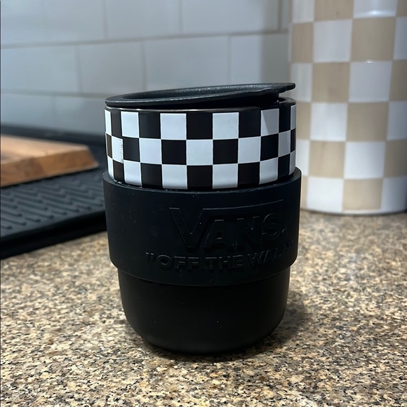 Vans Checkered Black Travel Mug - Picture 1 of 4